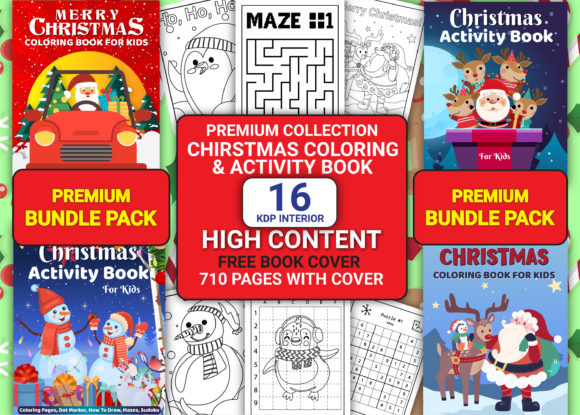 16 Christmas Coloring Activity Book for KDP