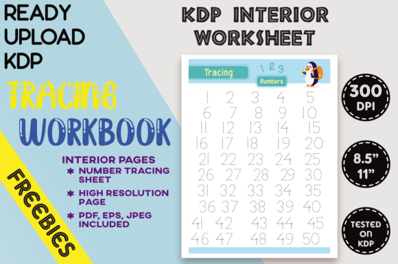 KDP Number Tracing for Kids Sheet 018: A Complete Interior Solution for Preschool Handwriting Books