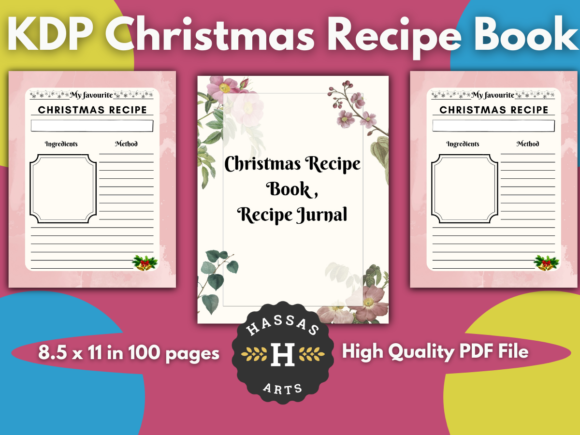 KDP Planner Christmas Recipe Book 100 P: Organizing Holiday Entertaining and New Year’s Resolutions
