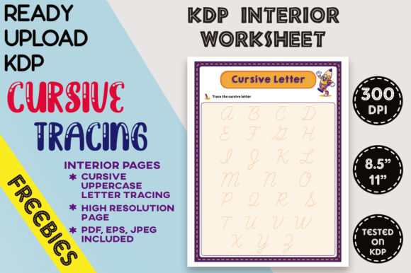 KDP Uppercase Letter Trace Sheet 007: Ready-to-Upload Interior