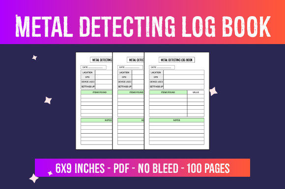 Metal Detecting Log Book Interior: Streamlining KDP Production for Niche Hobby Journals