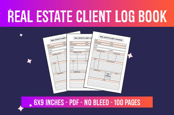 Real Estate Client Log Book Interior for KDP