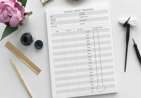 Visual Debt Tracker: Best 2022 KDP Printable Interiors