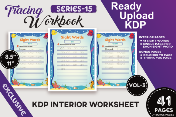 Vol-3 KDP Sight Words Workbook for Kids: A Practical Resource for Publishers and Educators
